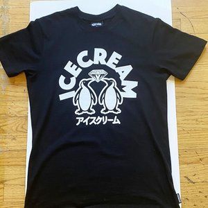 BILLIONAIRE BOYS CLUB MENS ICE CREAM PENGUIN BLACK CREW NECK T-SHIRT SZ:SMALL